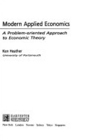 Cover of Modern Applied Economics