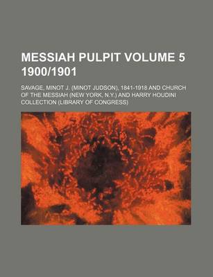 Book cover for Messiah Pulpit Volume 5 1900-1901