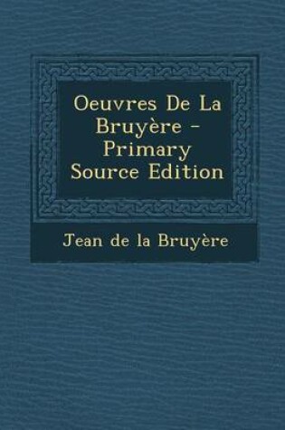 Cover of Oeuvres de La Bruyere