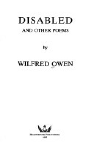 Cover of Disabled and Other Poems