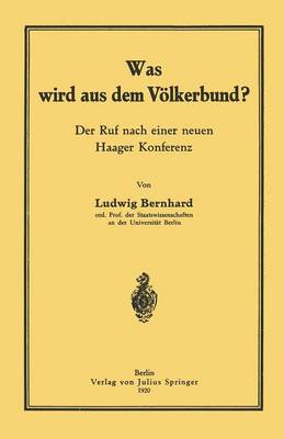 Book cover for Was Wird Aus Dem Voelkerbund?