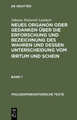 Cover of Neues Organon Oder Gedanken Ueber Die Erforschung Und Beziechnung DES Wahren