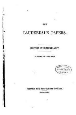 Cover of The Lauderdale Papers - Vol. II