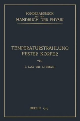 Cover of Temperaturstrahlung Fester Koerper