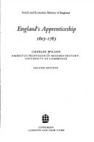 Cover of England's Apprenticeship, 1603-1763