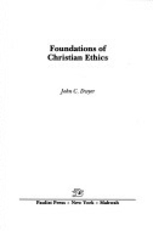 Cover of Foundations of Christian Ethics