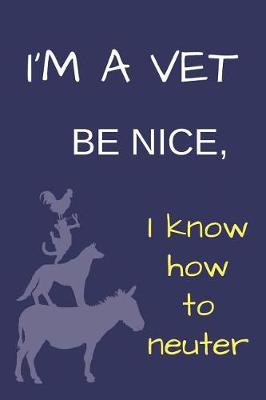 Book cover for I'm a Vet Be Nice Blank Lined Notebook Journal