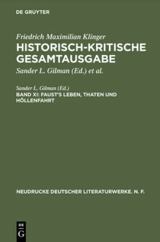Cover of Historisch-kritische Gesamtausgabe, Band XI, Faust's Leben, Thaten und Hoellenfahrt