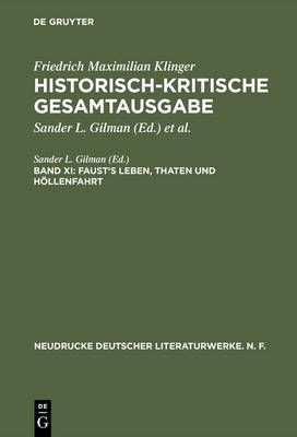 Book cover for Historisch-kritische Gesamtausgabe, Band XI, Faust's Leben, Thaten und Hoellenfahrt