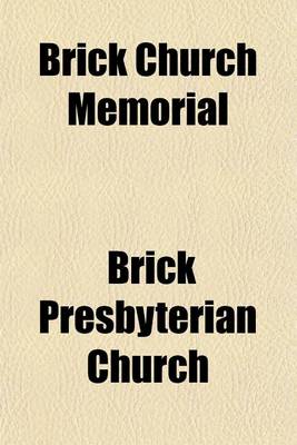 Book cover for Brick Church Memorial