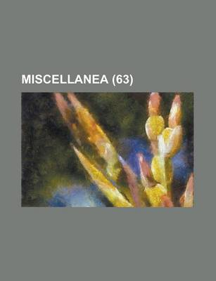 Book cover for Miscellanea (63)