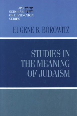 Cover of Studies in the Meaning of Judaism