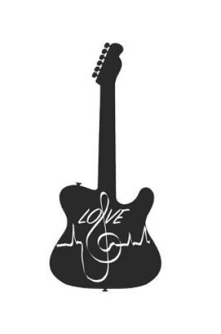 Cover of Guitar Guitar Music Clef Heartbeats - guitar tabs, music school, music university, music lesson, music book, music lines, notebook, notepad, 120 pages, souvenir gift book, also suitable as decoration for birthday or christmas