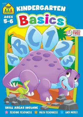 Book cover for School Zone Kindergarten Basics 64-Page Workbook