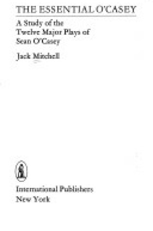 Cover of The Essential O'Casey