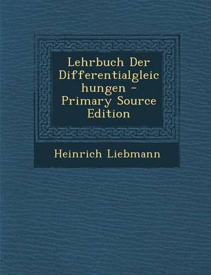 Book cover for Lehrbuch Der Differentialgleichungen