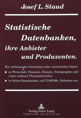 Book cover for Statistische Datenbanken, Ihre Anbieter Und Produzenten