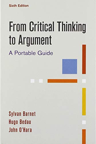 Book cover for From Critical Thinking to Argument 6e & Documenting Sources in APA Style: 2020 Update