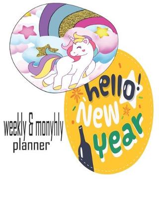 Book cover for hello new year 2020 Planner Weekly and Monthly