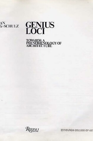 Cover of Genius Loci