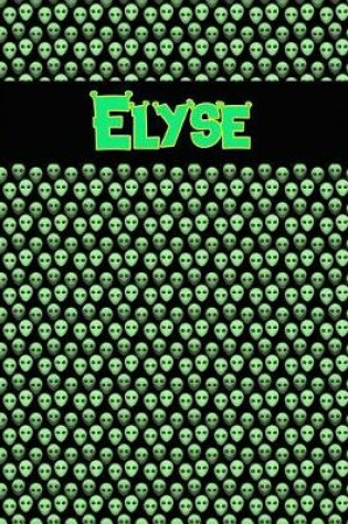 Cover of 120 Page Handwriting Practice Book with Green Alien Cover Elyse