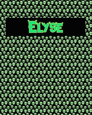 Book cover for 120 Page Handwriting Practice Book with Green Alien Cover Elyse