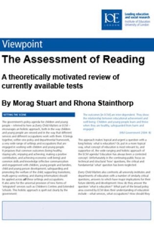 Cover of The Assessment of Reading