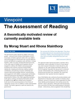 Book cover for The Assessment of Reading