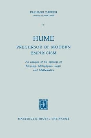 Cover of Hume Precursor of Modern Empiricism