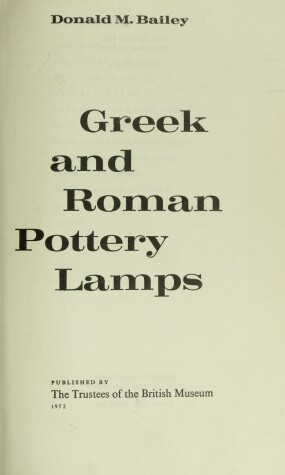 Book cover for Greek and Roman Pottery Lamps