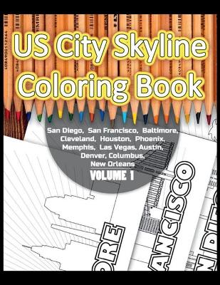 Book cover for US City Skyline Coloring Book