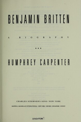 Cover of Benjamin Britten Biography