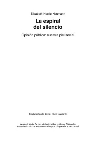 Cover of La Espiral del Silencio