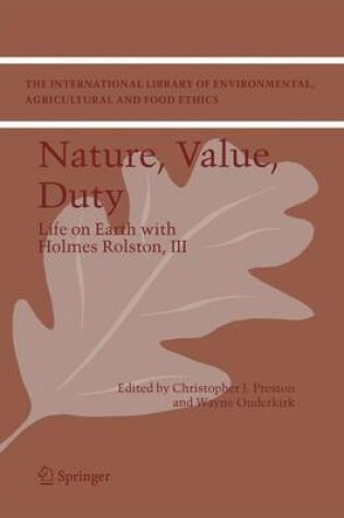 Cover of Nature, Value, Duty