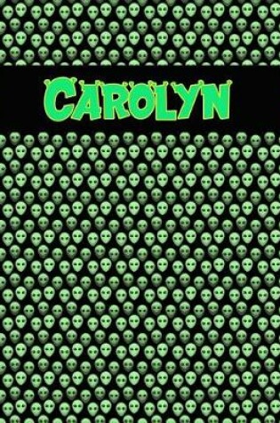 Cover of 120 Page Handwriting Practice Book with Green Alien Cover Carolyn