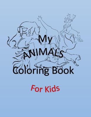 Book cover for animal coloring book for kids