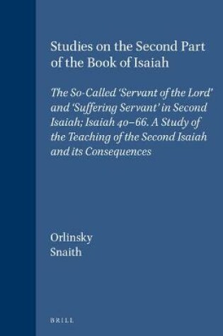 Cover of Studies on the Second Part of the Book of Isaiah