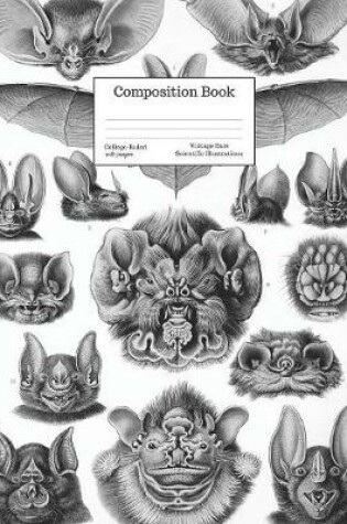 Cover of Composition Book College-Ruled Vintage Bats Scientific Illustrations