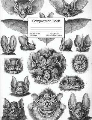 Book cover for Composition Book College-Ruled Vintage Bats Scientific Illustrations
