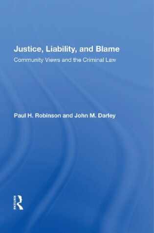 Cover of Justice, Liability, And Blame