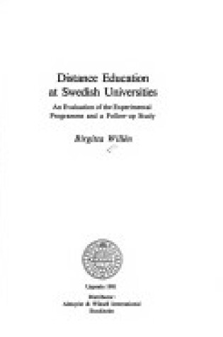 Cover of Distance Education at Swedish Universities