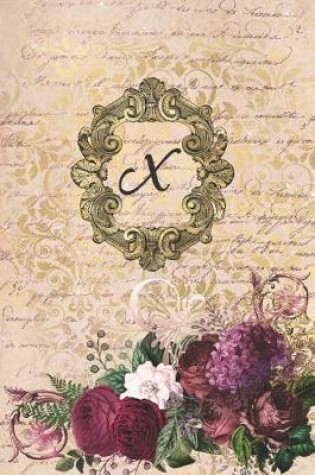 Cover of Simply Dots Dot Journal Notebook - Gilded Romance - Personalized Monogram Letter X