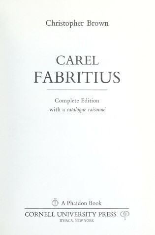 Cover of Paintings of Carel Fabritius