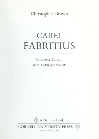 Book cover for Paintings of Carel Fabritius