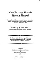 Cover of Do Currency Boards Have a Future?