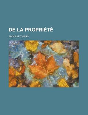 Book cover for de La Propriete