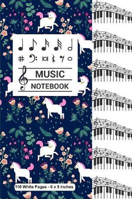 Book cover for Music Notebook 110 White Pages 6x9 inches