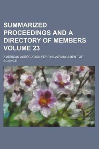 Cover of Summarized Proceedings and a Directory of Members Volume 23