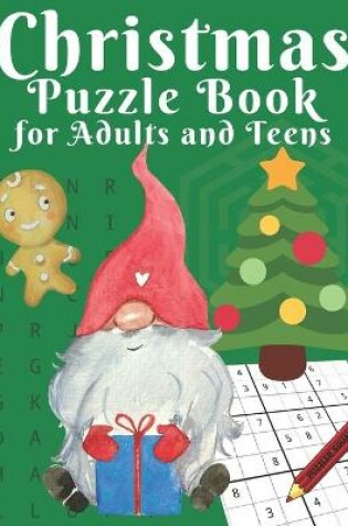 Cover of Christmas Puzzle Book for Adults and Teens