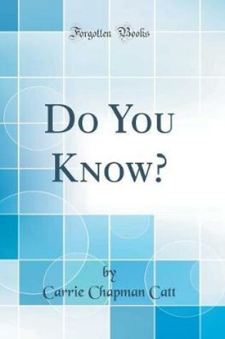 Cover of Do You Know? (Classic Reprint)